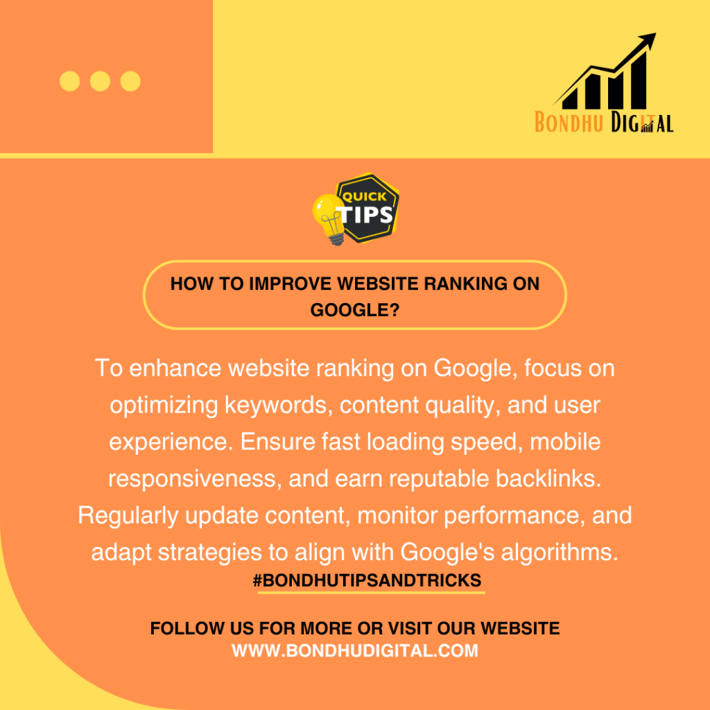 How to improve website ranking on Google?